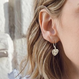 SIXDUTON Heart Earrings for Women 925 Silver Earrings 14 Carat Gold-Plated Small Hypoallergenic Fashion Jewellery Birthday Parties for Women and Girls, Unit size, Sterling Silver, No Gemstone