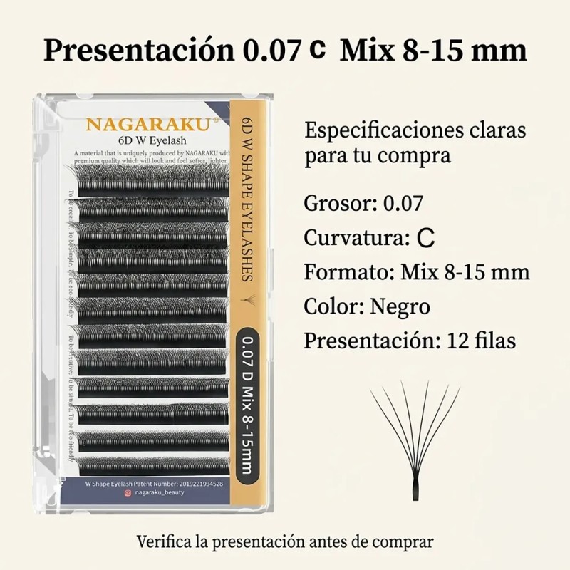 Pestañas Nagaraku Autofloracion W Clover Fan 6d 0.07 Mix