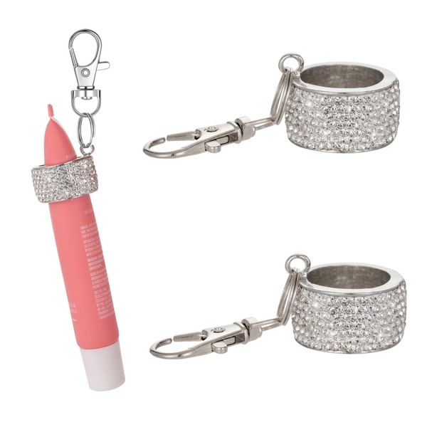 Lip Balm Holder Keychian Bling Crystal Lip Gloss Key Chain
