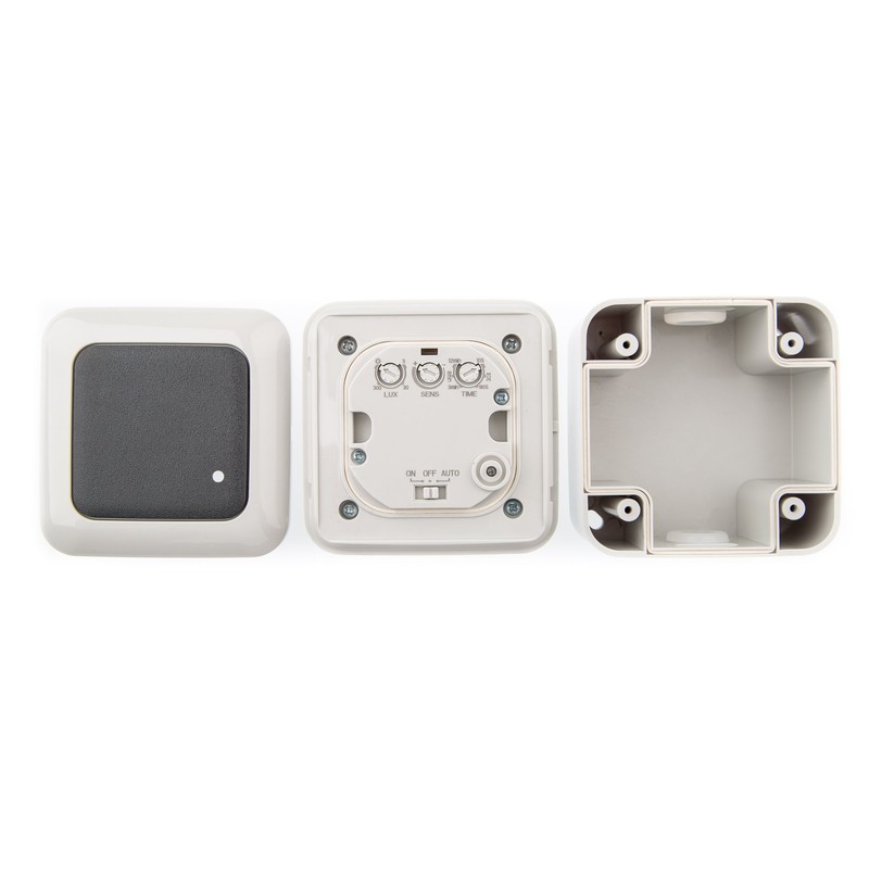 Huber Motion, 180° motion detector, white, fitted, concealed, energy efficient,
