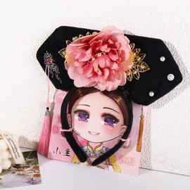 Leadigol Women Headband Chinese Qing Dynasty Hair Hoop Ancient Chinese Traditional Hanfu Hairband Classical Royal Court Headwear Princess Headband Hair Accessories for Women Girls
