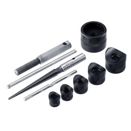 Hozan Chassis Punch Set with Reamer, Manual Puncher, Easy to Drill with One Hand, Aluminum Plate: Plate Thickness 0.07 inches (1.8 mm) or less, Iron Plate: Thickness 0.03 inches (0.8 mm) or less, For Hard and Thin Materials K-83