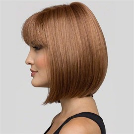 Bob Wig, Short Bob Straight, Full Wig, Women's Wig, Bangs, Full Wig, Bob Wig, Fashion Wig, Natural, Small Face, Medical Use, Breathable, Fashionable (Brown)