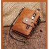portafolios RFID de piel auténtica para hombre, con ventana de