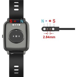 TiMOVO Smart Watch Charger Compatible with YAMAY VeryFitPro SW021,SW01,Willful SW023,SW025, Magnetic USB Charging Cable for Letsfit ID205L,Letscom ID205S,ID216,Umidigi Uwatch 3,Uwatch GT, Black