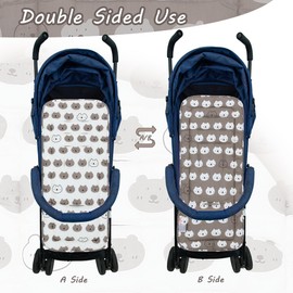 LAT Universal Pram Seat Cover, Cotton, Double-Sided Seat Insert for Prams, 78 x 34 cm, Universal Pram Insert for Baby Seat, Buggy (Carrying)