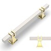 Amerdeco 10 Pack Brushed Satin Nickel and Gold Cabinet Pulls