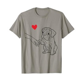 Cute Boxers Love Heart Puppy Mom Dad Toddler Lover Gift T-Shirt
