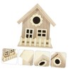Toddmomy House Bird Nest Unfinished Wood Birdhouse Kits Unpainted Bird