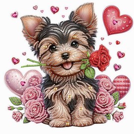 AiYuanzsh DIY Diamond Art Painting Kits for Adults, 5D Special Shape Crystal Rhinestone Diamond Art Kits for Beginners, for Home Wall Decoration Gift 12x12 inch, Cute Puppy