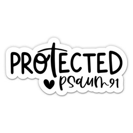 Protected Cross Simple Stickers - 2 Pack - Waterproof Vinyl for Car, Phone, Water Bottle, Laptop - Christian Jesus Faith Believe Decals (2-Pack)