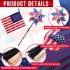 6 Pcs Patriotic Pinwheels, 6 Pcs Small American Flags on