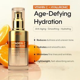 Azure - Suero de vitamina C para rostro con ácido hialurónico, fórmula hidratante y revitalizante para piel seca, opaca y envejecida, probado por derm