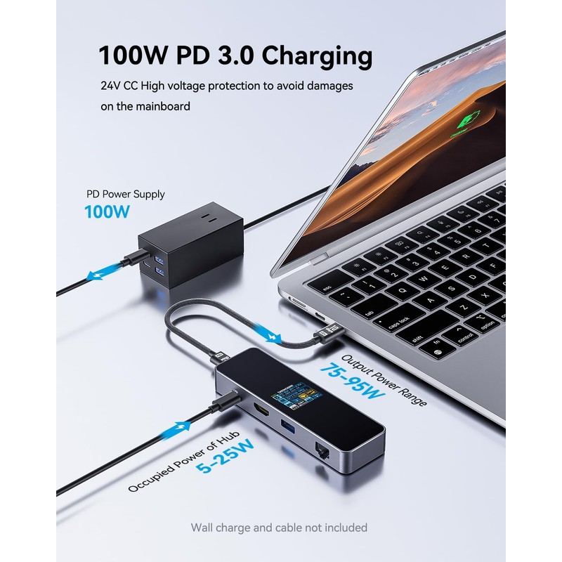 DOCKCASE Visual Smart USB C Hub (6-in-1) with HDMI Port