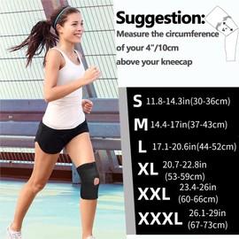 ANAMPION Knee Brace, Knee Pads with Velcro Fastening and Patella Opening, Foldable Knee Support for Men and Women, Adjustable Knee Support for Swollen ACL Tendon Band (Black, XXXL)