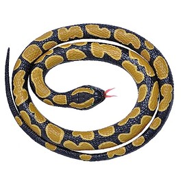 Wild Republic 20775 Rubber Snake Small Ball Python 117 cm, Black, Yellow