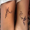 UBICA Semi Permanent Tattoo, 2 Sheets Hummingbird Tattoo(Lily Leaves), Lasts