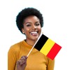 25 Packs Small Belgium Flags on Handheld Stick，Miniature Belgian Flag