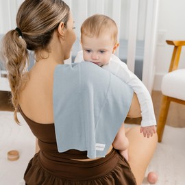 Comfy Cubs - Juego de 6 paños grandes de algodón 100 % de doble capa, absorbente, extra absorbente, para eructos, para bebés, extra suaves, para niños y niñas (azul pacífico, paquete de 6)