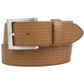 BELTINGER Belt Made of Full Cowhide Leather in Pierce Look, 4 cm, Jeans Belt for Men and Women, 40 mm, Leather Belt 4 cm, Mud, Silver
