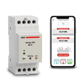 VEMER VE794600 Energy WiFi - Smart WLAN Electricity Meter for Single-Phase Systems, WiFi Current Meter with App, Mounting DIN Rail, White