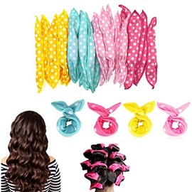 JZK 24 rizadores de pelo de espuma sin calor para cabello largo y medio, rodillos de pelo de esponja suave para dormir para niños y mujeres, rizadores