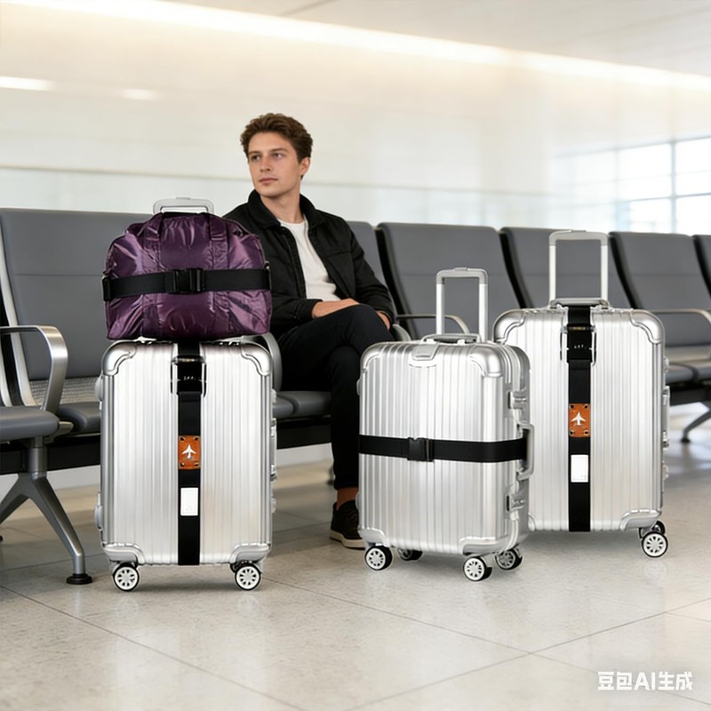 Correas para Equipaje, Juego de 4 Piezas con Cerradura de