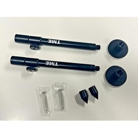 Aluminium Bank Sticks and Stage Stands, 15-23cm, Set of 2, points, stands, bank sticks, screws, Black