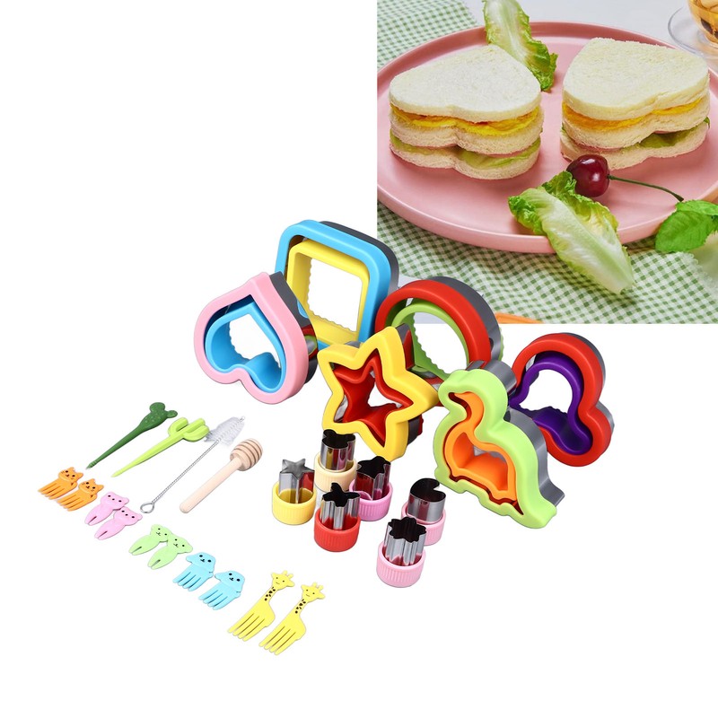 26PCS Sandwich Cutter and Sealer Set Stainless Steel Bread Cookie