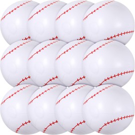 24 Pieces Inflatable Ball Soccer Ball Softball Volleyball Basketball Football 16 Inch Beach Balls Party Favors Summer Swimming Pool Beach Game Toys for Kid Girl Boy Sport Outdoor Activity (Baseball)