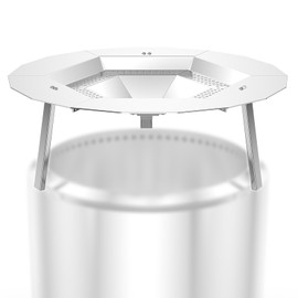 Heat Deflector for Solo Stove Yukon, 304 Stainless Steel Portable Heat Diffuser with Handle&Leg Accessory for 27" Other Fire Pit Captures & Redirects Warmth for Solo Stove Yukon Accessories