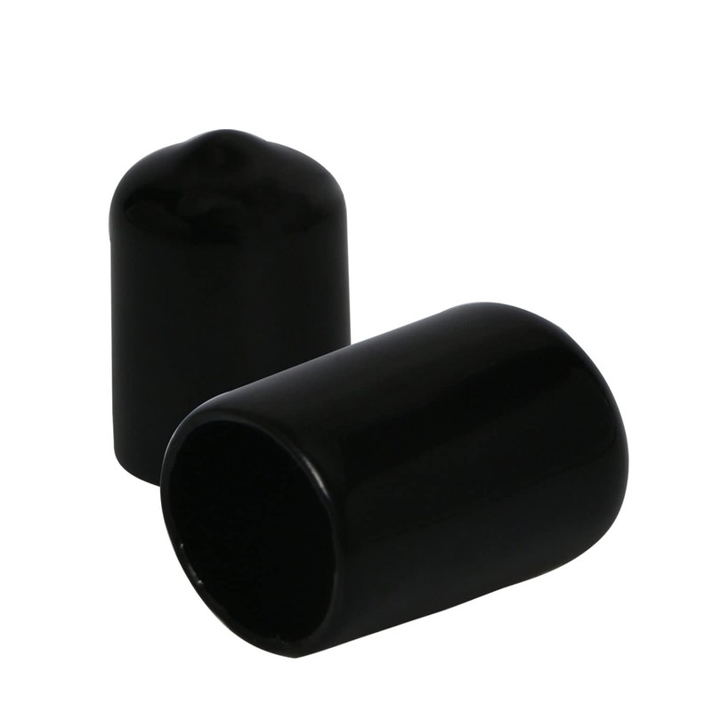 Ohamtes 10PCS ID15mm(19/32") Black PVC Rubber End Caps, Vinyl Flexible