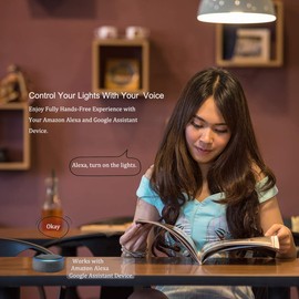 A15 LED Smart Bulb, Compatible with Alexa, Google Home, E26, 5W=40W, Color Changing, Dimmable WiFi Light Bulbs, 2.4GHZ WiFi Only, No Hub Required, 3 Pack