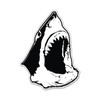 AK Wall Art Jaws Inspired Shark Head Scary Vinyl Sticker - Car Phone Helmet - Select Size