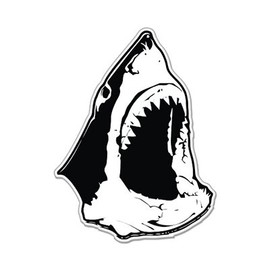 AK Wall Art Jaws Inspired Shark Head Scary Vinyl Sticker - Car Phone Helmet - Select Size