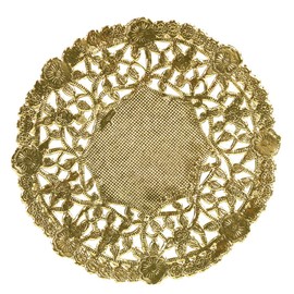 Hygloss Products 4 Inch Gold Foil Doilies - Round Doilies Made in the USA, 12 Pack
