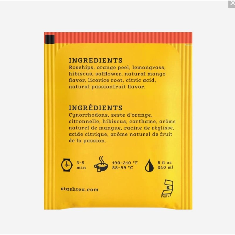 Stash Tea Mango Passionfruit Tea, 20 Count (Pack of 3)