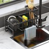 Luabue Sink Organiser, Black Sink, Kitchen Organiser, Stainless Steel with