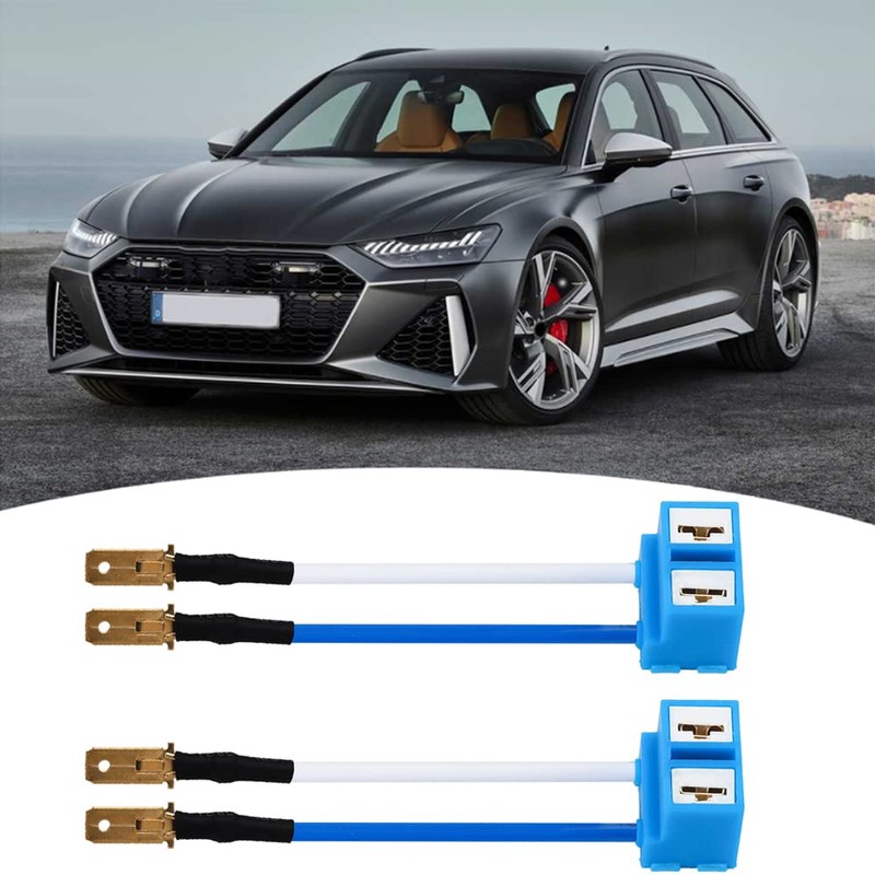 Greluma 2pcs H7 Headlight Bulb Right Angle Ceramic Socket Connector