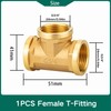 Brass 90° T-Fitting, Three G3/4 Inch Female Threads (24 mm
