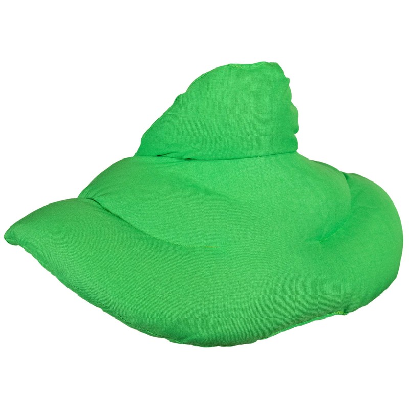 Neck Pillow with Stand-Up Collar, Frog Green, Heat Pad –