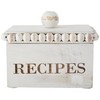 White Beaded Recipe Box