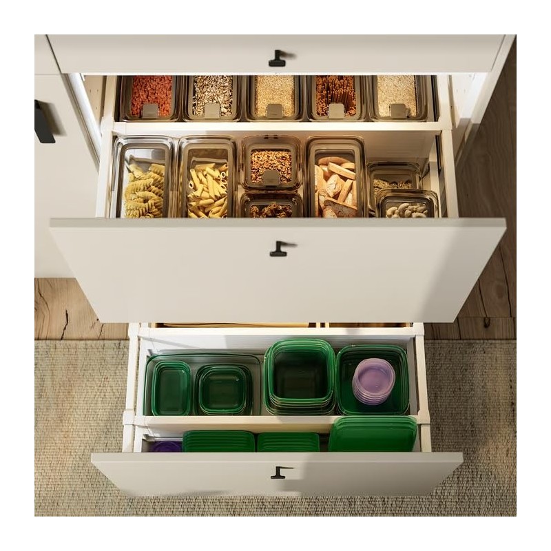 IKEA PRUTA Standard Durable Plastic Storage Food Containers of 17