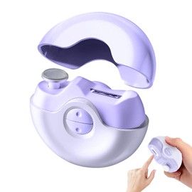 Cortauñas eléctrico 3 en 1, pulidor de uñas eléctrico, cortauñas eléctrico para manos y pies, adecuado para adultos, ancianos,cortauñas automático recargable por USB (Púrpura)