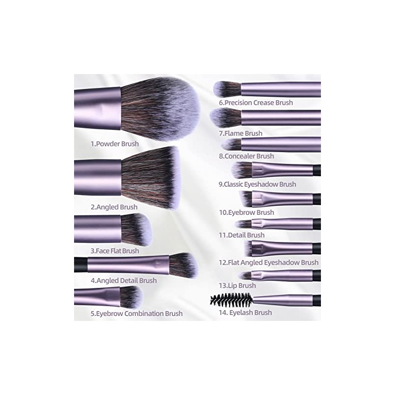 BS-MALL Juego de Brochas de Maquillaje de Viaje, Base, Corrector