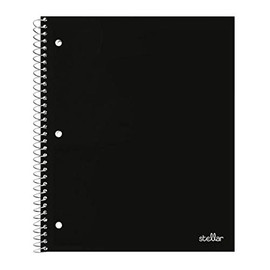 Office Depot Brand Stellar Poly Notebook, 8" x 11", 1 Subject, College Ruled, 200 Pages (100 Sheets), Black