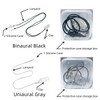2 Set Binaural Grey Silicone Hearing Aid Anti-Lost Rope Tangle-Free