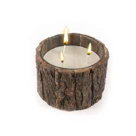 GURU JEE Glass Candle with Wood Bark or Three Wick Scented Candle | Smokeless Premium Soy Wax, Cotton Wick and Premium Glass Jar | Home Decor, Luxury Gift | Burn Time Upto 25 Hours