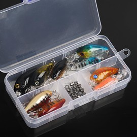 Realure 9 Pcs Minnow Bass Fishing Lures Set with Swivels, Wobbler Crankbaits with Treble Hooks, Sea Fishing Lures for Bass, Pike, Trout, Perch Lures, Hard (Mixed Colors)