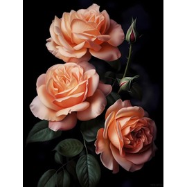 YEEIFFD Rose Art 5D DIY Full Drill Round Art Diamond Art Perfect for Home Wall Deco Rose Diamond Painting Kits for Adults 12x16inch